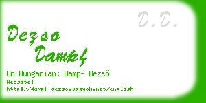 dezso dampf business card